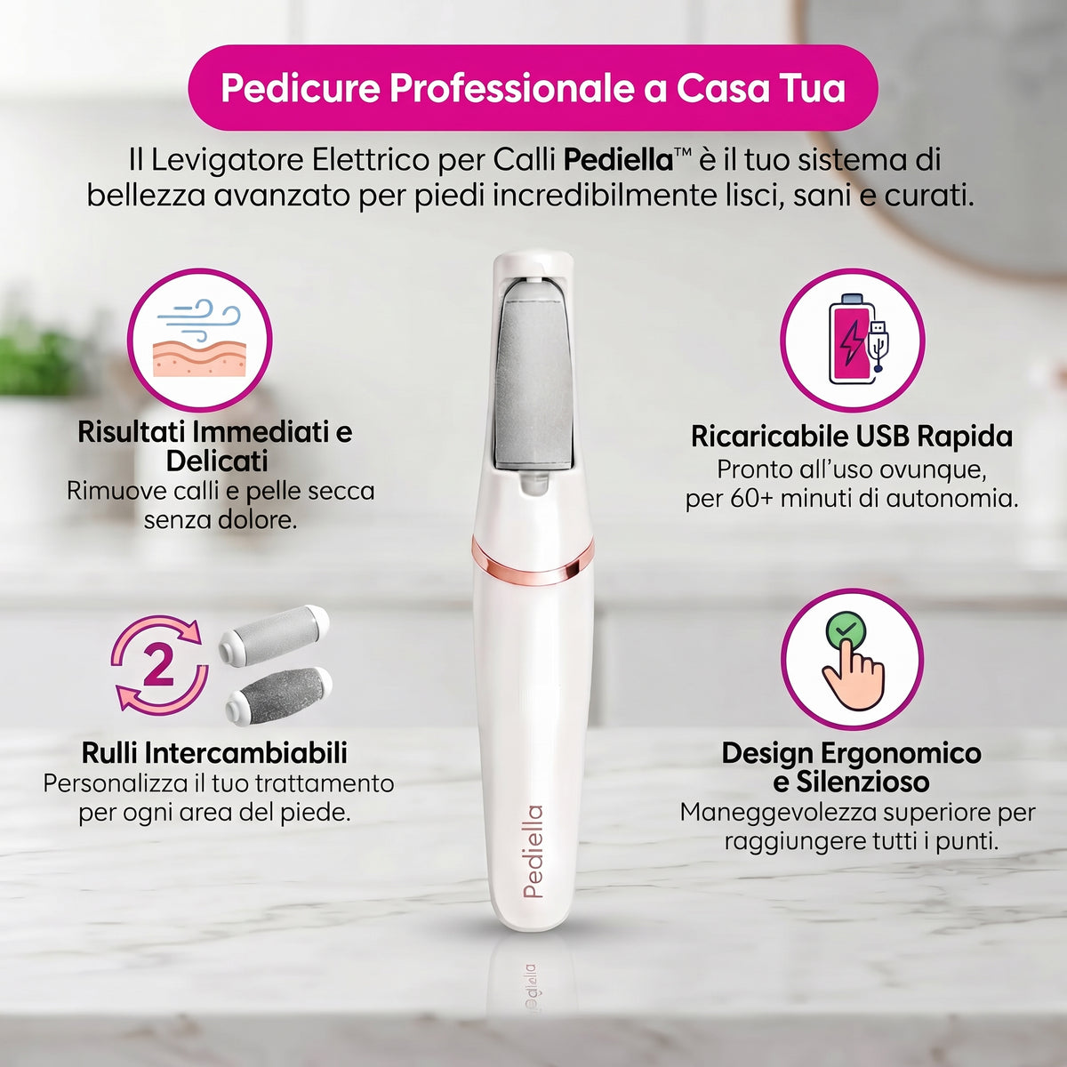 Pediella™ Levigatore Elettrico per Calli e Pelle Secca dei Piedi